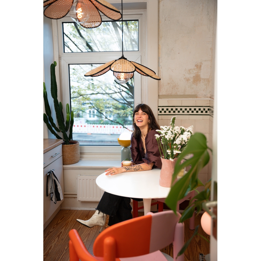 Osram - Pendente com cabo DECOR RATTAN 1xE27/15W/230V Ø 58 cm bege/preto