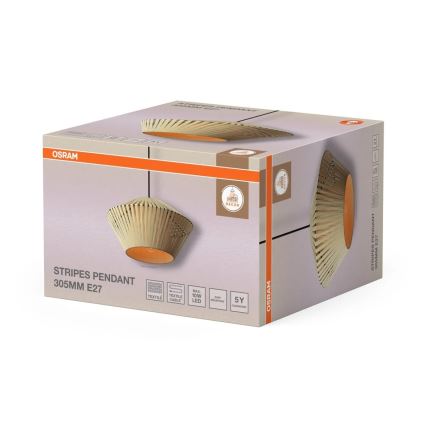 Osram - Pendente com cabo DECOR STRIPES 1xE27/10W/230V Ø 30,5 cm bege