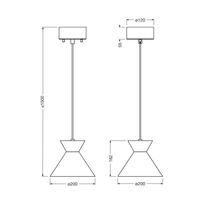 Osram - Pendente com cabo DECOR WAIST 1xE27/40W/230V preto