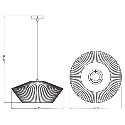 Osram - Pendente em cabo DECOR STRIPES 1xE27/10W/230V Ø 40,5 cm bege