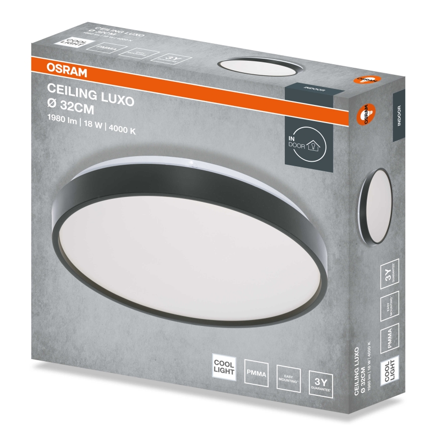 Osram - Plafon LED CEILING LUXO 18W/230V Ø 32 cm preto