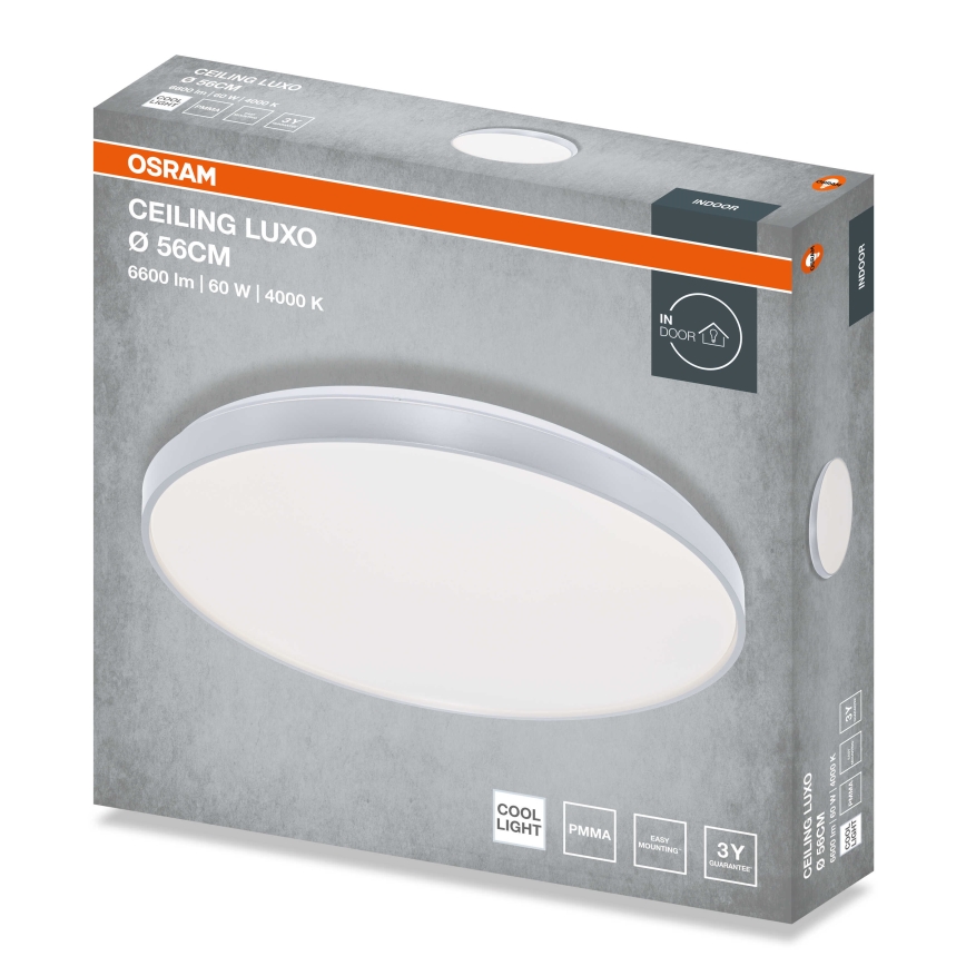 Osram - Plafon LED CEILING LUXO LED/60W/230V Ø 56 cm prateado