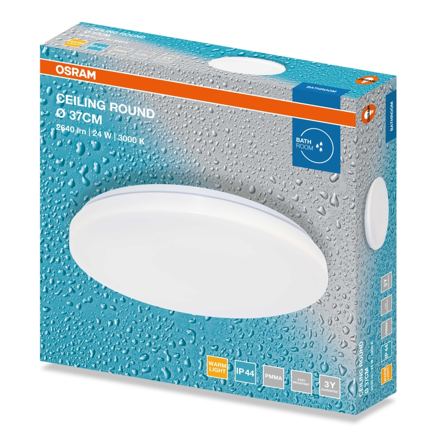 Osram - Plafon LED para casa de banho CEILING ROUND LED/24W/230V 3000K Ø 37 cm IP44 branco