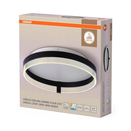 Osram - Luminária de teto LED DECOR CIRCLE LED/25W/230V 3000/4000/6500K Ø 40 cm preto/branco