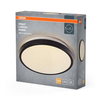 Osram - Plafon LED ORBIS LONDON LED/16W/230V Ø 28 cm preto