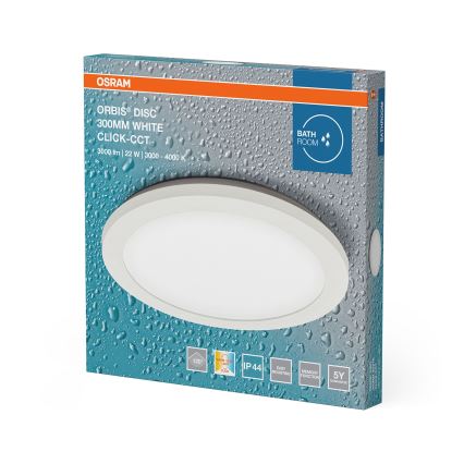 Osram - Candeeiro de tecto LED para casa de banho ORBIS DISC LED/22W/230V 3000/4000K diâmetro 30 cm IP44 branco