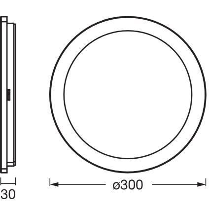 Osram - Candeeiro de tecto LED para casa de banho ORBIS DISC LED/22W/230V 3000/4000K diâmetro 30 cm IP44 branco