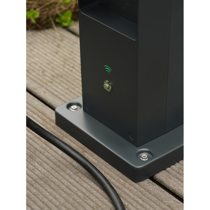 Osram - Poste para exterior com 2 tomadas SCHUKO e repetidor Wi-Fi IP44