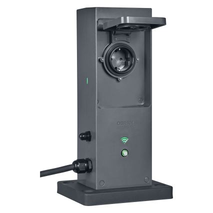 Osram - Poste para exterior com 2 tomadas SCHUKO e repetidor Wi-Fi IP44