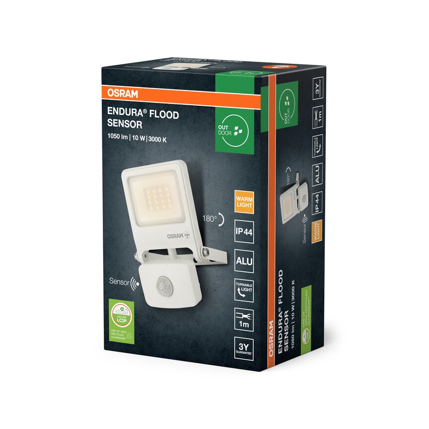 Osram - Projetor LED com sensor ENDURA LED/10W/230V 3000K IP44