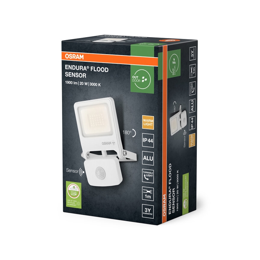 Osram - Refletor LED com sensor ENDURA LED/20W/230V 3000K IP44