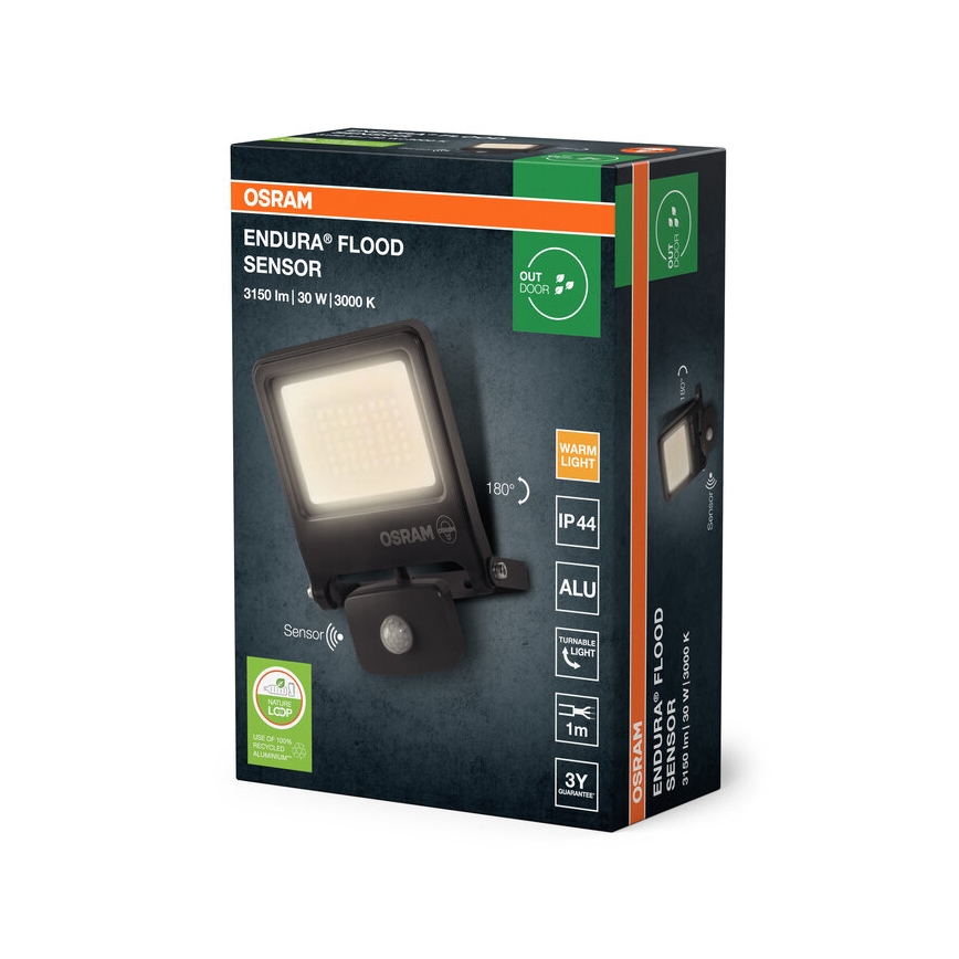 Osram - Refletor LED com sensor ENDURA LED/30W/230V 3000K IP44