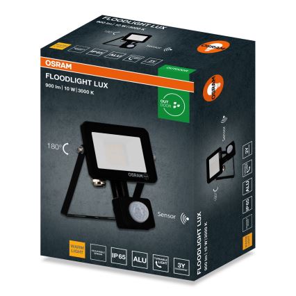 Osram - Refletor LED com sensor FLOODLIGHT LED/10W/230V 3000K IP65