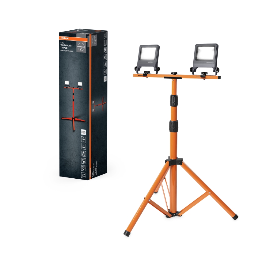Osram - Refletor LED com suporte TRIPOD 2xLED/20W/230V 4000K IP65 laranja/antracite