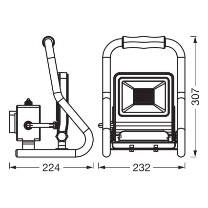 Osram - Refletor LED com tripé R-STAND LED/30W/230V 4000K P44 laranja