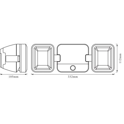 Osram - Refletor LED de parede para exterior com sensor BATTERY 2xLED/5W/4xD IP54