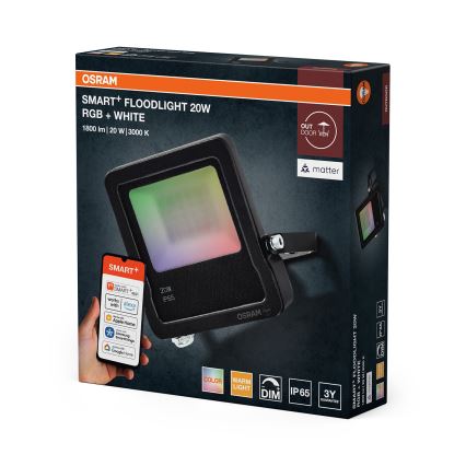 Osram - SMART+ FLOODLIGHT LED RGBW dimerizável, 20W, 230V, IP65, Wi‑Fi