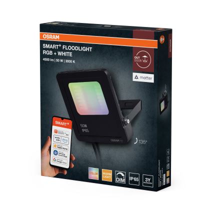 Osram - Refletor LED RGBW dimerizável SMART+ FLOODLIGHT LED/50W/230V IP65 Wi-Fi