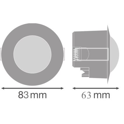 Osram - Sensor de movimento encastrado para tecto 360° FLUSH 230V branco