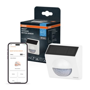 Osram - Sensor solar de movimento para exterior SMART+ 3,7V branco IP65 Wi-Fi 800 mAh