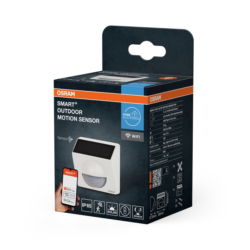Osram - Sensor solar de movimento para exterior SMART+ 3,7V branco IP65 Wi-Fi 800 mAh