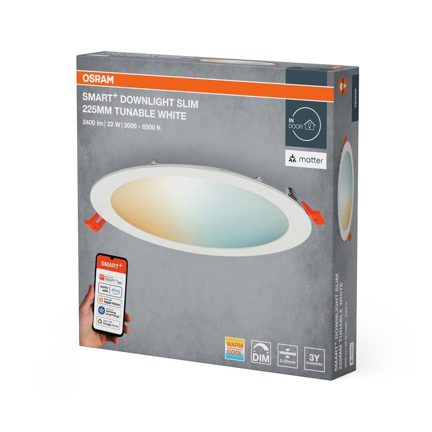 Osram - Luminária de embutir LED dimerizável SMART+ DOWNLIGHT LED/22W/230V 3000-6500K Wi-Fi