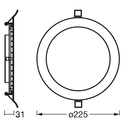 Osram - Luminária de embutir LED dimerizável SMART+ DOWNLIGHT LED/22W/230V 3000-6500K Wi-Fi