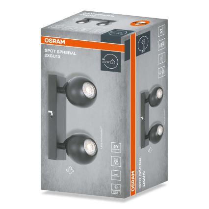 Osram - Spot SPHERAL 2xGU10/6W/230V preto