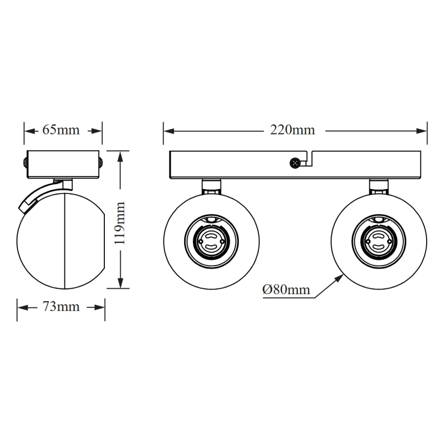 Osram - Spot SPHERAL 2xGU10/6W/230V preto