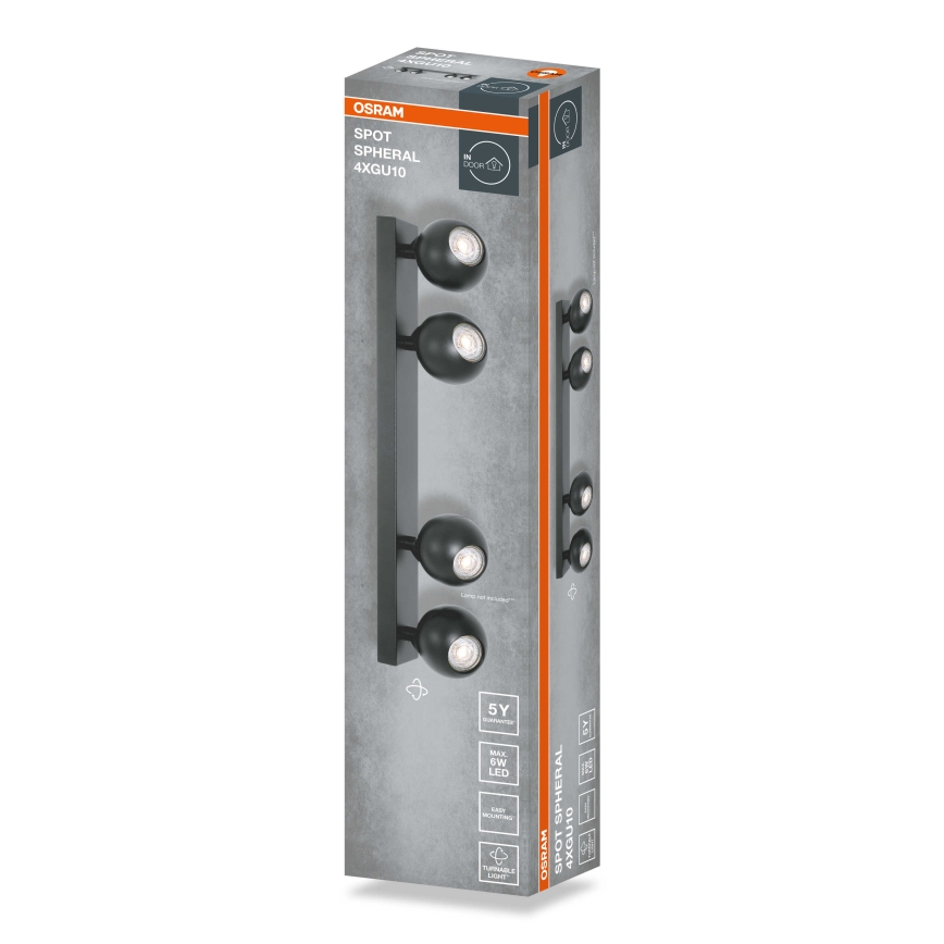 Osram - Spot SPHERAL 4xGU10/6W/230V preto