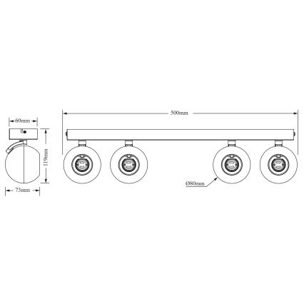 Osram - Spot SPHERAL 4xGU10/6W/230V preto