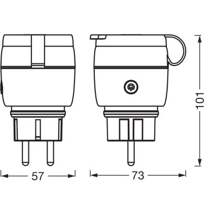 Osram - Tomada exterior inteligente SMART+ MATTER SCHUKO 3680W/230V/16A IP44 Wi-Fi