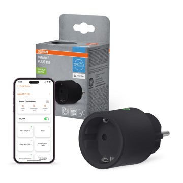 Osram - Tomada inteligente SMART+ MATTER SCHUKO 2300W/230V/10A Wi-Fi preta