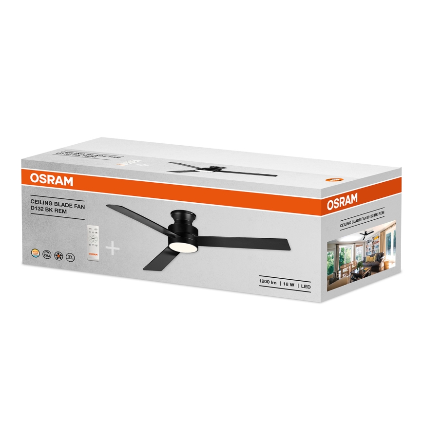 Osram - Ventilador de tecto LED dimerizável BLADE LED/18W/230V 3000/4000/6000K + controlo remoto