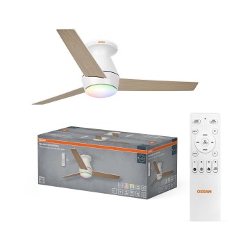 Osram - Ventilador de tecto LED RGB regulável NORDES LED/18W/230V 3000-6500K + controlo remoto