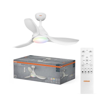Osram - Ventilador de teto LED RGB regulável NORDES LED/18W/230V 3000-6500K + controlo remoto