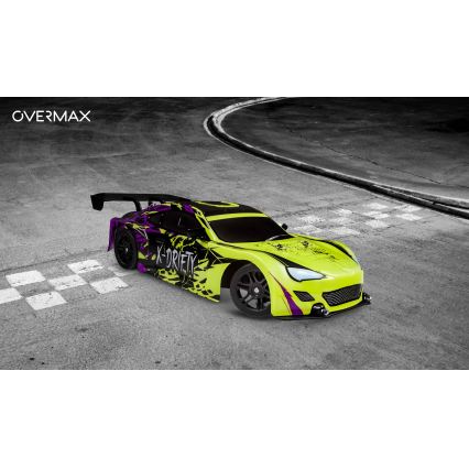 Overmax - carro drift RC com controlo remoto X-DRIFT 1000 mAh amarelo/roxo