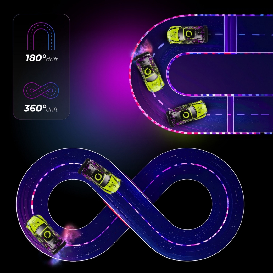 Overmax - carro drift RC com controlo remoto X-DRIFT 1000 mAh amarelo/roxo