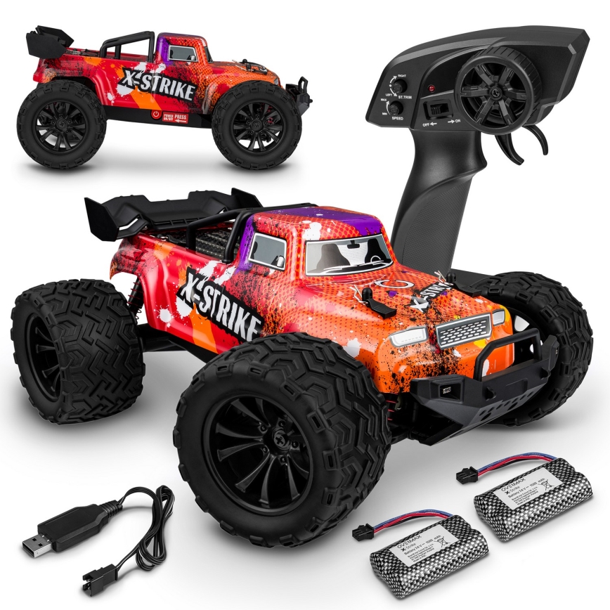 Overmax - Carro RC com comando remoto X-STRIKE 3000 mAh preto/laranja