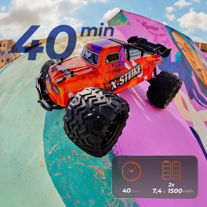 Overmax - Carro RC com comando remoto X-STRIKE 3000 mAh preto/laranja