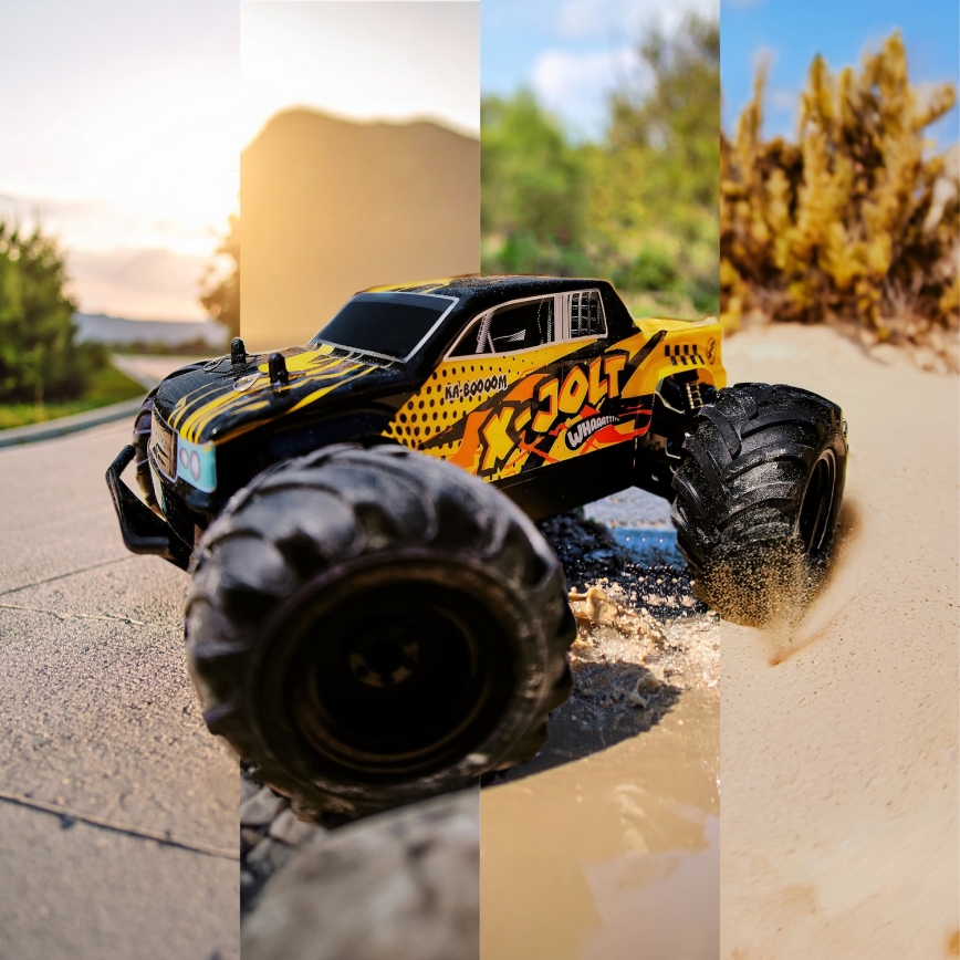 Overmax - Carro RC de controlo remoto X-JOLT 1000 mAh preto/amarelo