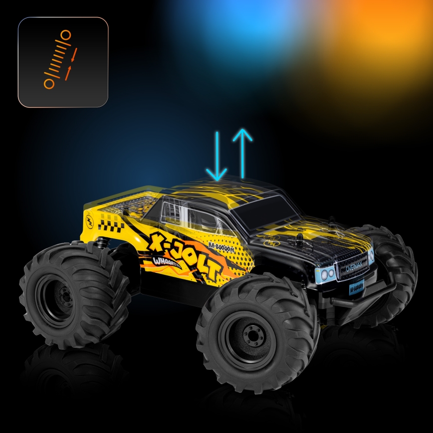 Overmax - Carro RC de controlo remoto X-JOLT 1000 mAh preto/amarelo