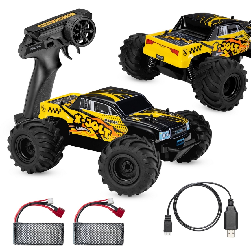 Overmax - Carro RC de controlo remoto X-JOLT 1000 mAh preto/amarelo