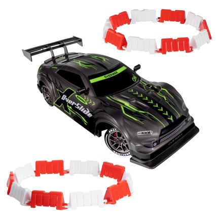 Overmax - Carro de drift RC 2 em 1 X-OVERSLIDE com comando remoto, 1000 mAh, preto/verde/azul/vermelho