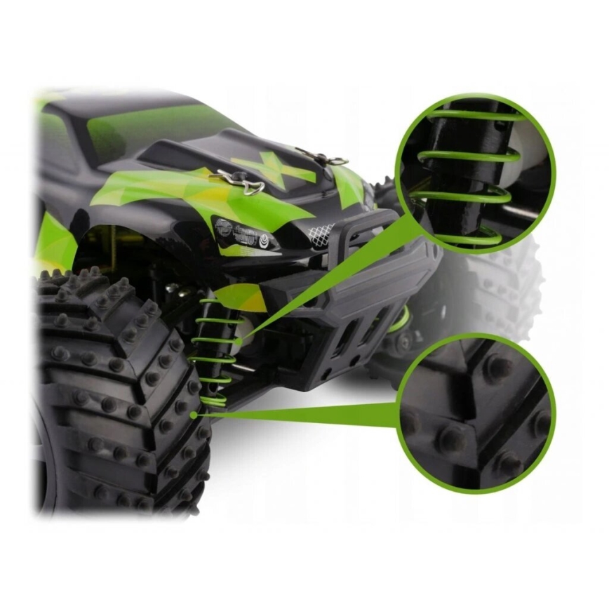 Overmax - Carro RC X-MONSTER 3.0 1700 mAh Preto/Verde