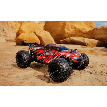 Overmax - Carro RC com comando remoto 2 em 1 X-MONSTER 3.5 1700 mAh preto/vermelho/verde