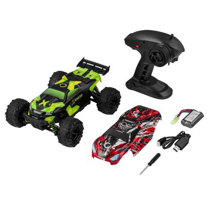 Overmax - Carro RC com comando remoto 2 em 1 X-MONSTER 3.5 1700 mAh preto/vermelho/verde