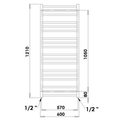 P.M.H. AV4W - Radiador toalheiro para casa de banho AVENTO 567 W, 121 cm, branco