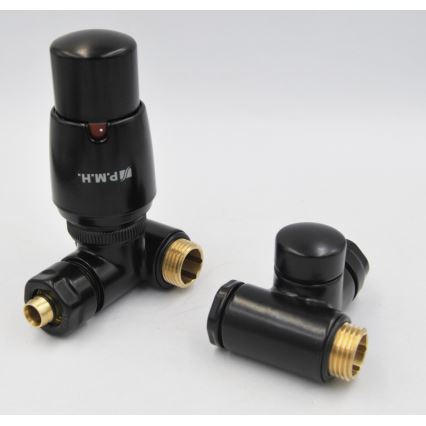 P.M.H. INTER-LB - Válvula com cabeça termostática INTER esquerda/preta