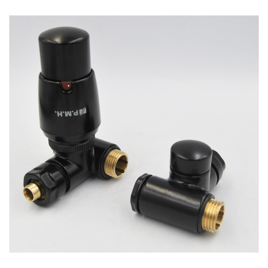 P.M.H. INTER-LB - Válvula com cabeça termostática INTER esquerda/preta